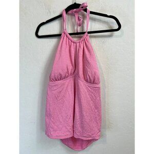 Mynah Women Tankini Barbiecore Pink Plus Sz 18W Adjustable Tie Neck Halter Style